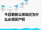 今日更新公房动迁为什么必须买产权