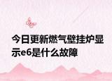 今日更新燃气壁挂炉显示e6是什么故障