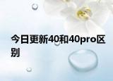 今日更新40和40pro区别
