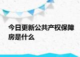 今日更新公共产权保障房是什么