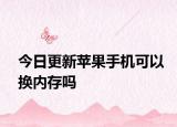 今日更新苹果手机可以换内存吗