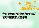 今日更新网上能查到自己的房产证号吗应该怎么查询呢