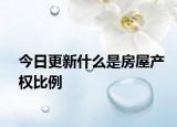 今日更新什么是房屋产权比例