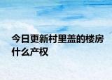 今日更新村里盖的楼房什么产权