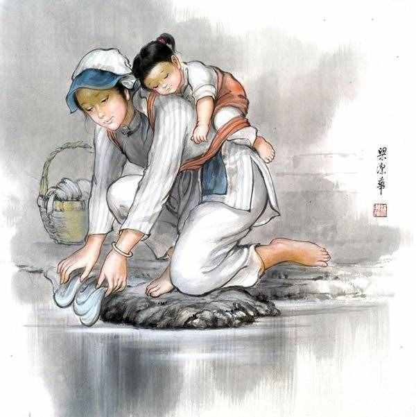 【母亲节】梁洁华国画《母爱》系列