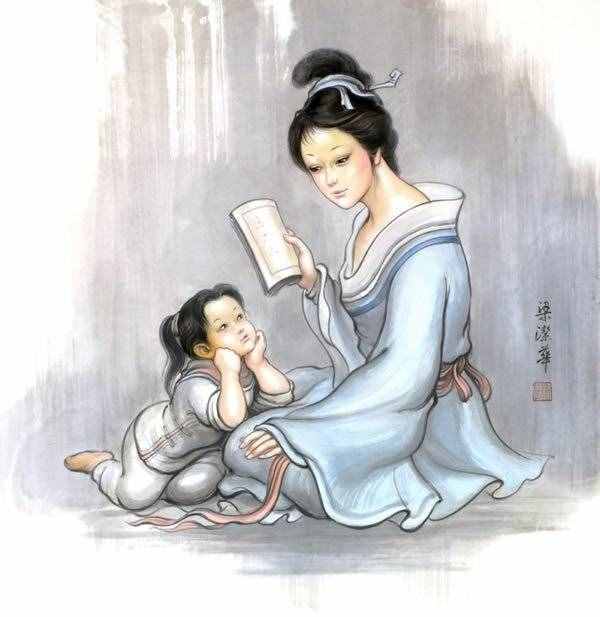 【母亲节】梁洁华国画《母爱》系列