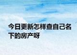 今日更新怎样查自己名下的房产呀