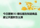 今日更新﻿﻿ 哪位朋友知道商品房公共面积怎么算