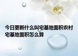 今日更新什么叫宅基地面积农村宅基地面积怎么算
