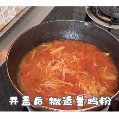 饭店大厨说漏嘴的秘密，番茄遇上金针菇这样做才好吃