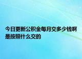 今日更新公积金每月交多少钱啊是按照什么交的
