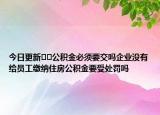 今日更新﻿﻿公积金必须要交吗企业没有给员工缴纳住房公积金要受处罚吗