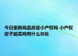 今日更新商品房是小产权吗 小产权房子能买吗有什么坏处