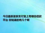 今日最新更新支付宝上有哪些借款平台 你知道的有几个呢