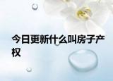 今日更新什么叫房子产权