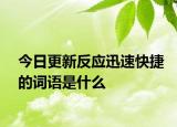 今日更新反应迅速快捷的词语是什么