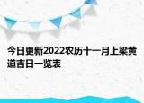 今日更新2022农历十一月上梁黄道吉日一览表
