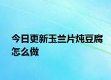 今日更新玉兰片炖豆腐怎么做
