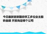 今日最新更新期房停工多位业主搬砖自建 开发商是哪个公司