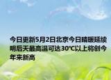 今日更新5月2日北京今日晴暖延续 明后天最高温可达30℃以上将创今年来新高