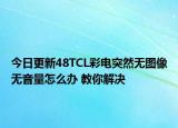今日更新48TCL彩电突然无图像无音量怎么办 教你解决