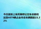 今日更新上海无障碍公交车总数将达到4079辆占全市总车辆数的23.32%