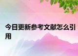 今日更新参考文献怎么引用