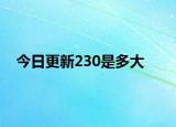 今日更新230是多大