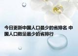 今日更新中国人口最少的省排名 中国人口数量最少的省排行