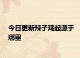 今日更新辣子鸡起源于哪里