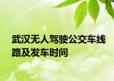 武汉无人驾驶公交车线路及发车时间