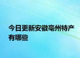 今日更新安徽亳州特产有哪些