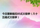 今日更新杨氏85式太极拳（八十五杨式太极拳）