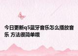 今日更新q5蓝牙音乐怎么播放音乐 方法很简单哦