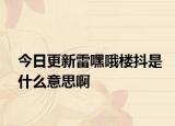 今日更新雷嘿哦楼抖是什么意思啊