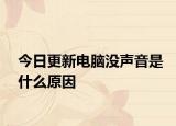 今日更新电脑没声音是什么原因