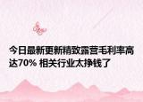 今日最新更新精致露营毛利率高达70% 相关行业太挣钱了