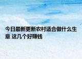 今日最新更新农村适合做什么生意 这几个好赚钱