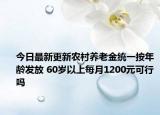 今日最新更新农村养老金统一按年龄发放 60岁以上每月1200元可行吗