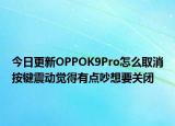 今日更新OPPOK9Pro怎么取消按键震动觉得有点吵想要关闭