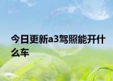 今日更新a3驾照能开什么车