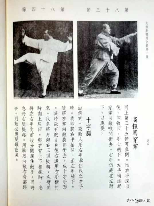 杨式太极十字腿名目考