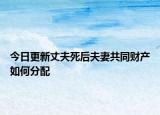 今日更新丈夫死后夫妻共同财产如何分配