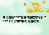 今日更新2022世界杯赛程时间表 2022卡塔尔世界杯分组赛程表