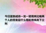今日更新成语一龙一猪用来比喻两个人的答案是什么相差悬殊高下立判