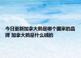 今日更新加拿大鹅是哪个国家的品牌 加拿大鹅是什么绒的