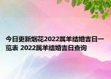 今日更新烟花2022属羊结婚吉日一览表 2022属羊结婚吉日查询