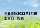 今日更新2022年9月破土吉日一览表