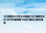 今日更新2022年生肖属猪7月订婚提亲吉日 2022年属相猪7月份订婚吉日黄历查询