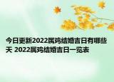 今日更新2022属鸡结婚吉日有哪些天 2022属鸡结婚吉日一览表